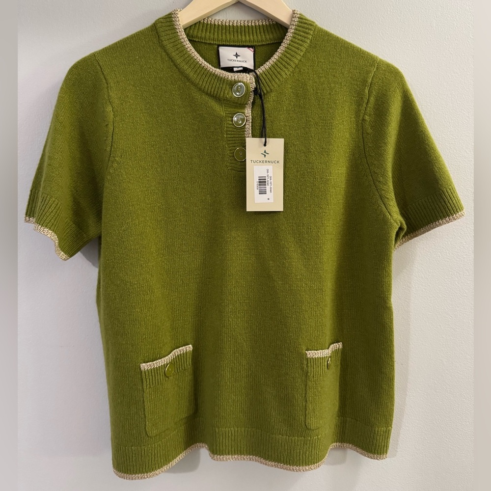 Tuckernuck Olive Green Robbie Short Sleeve Sweater